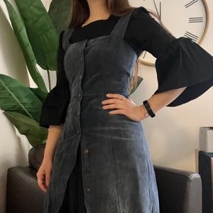 Free People Blue Suede Leather Dress  Size 2